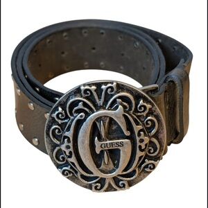 NWOT Guess Vintage Black Leather Studded Belt SZ M